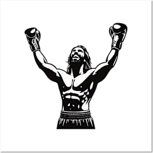 Boxer with winning pose - cool boxing design Posters and Art